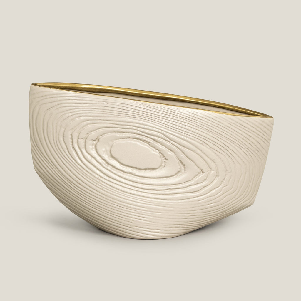 Woodland Beige Textured Ceramic Vase