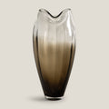 Ebon Brown & Clear Glass Vase