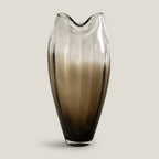 Ebon Brown & Clear Glass Vase