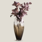 Ebon Brown & Clear Glass Vase